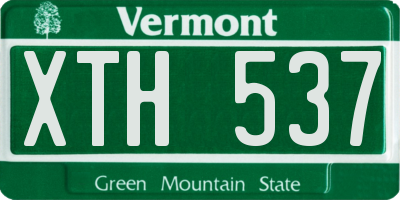 VT license plate XTH537