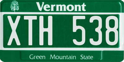 VT license plate XTH538