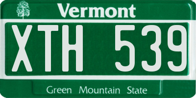 VT license plate XTH539