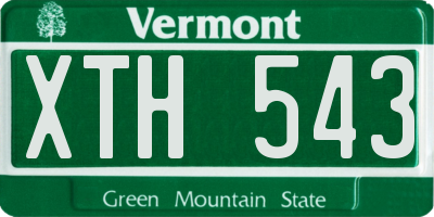 VT license plate XTH543