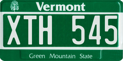 VT license plate XTH545