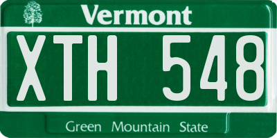 VT license plate XTH548