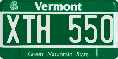VT license plate XTH550