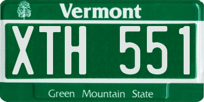 VT license plate XTH551