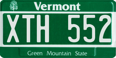 VT license plate XTH552