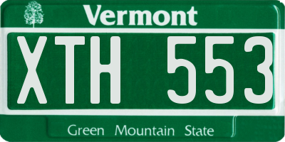 VT license plate XTH553