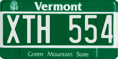 VT license plate XTH554