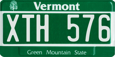 VT license plate XTH576