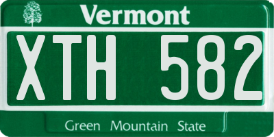 VT license plate XTH582