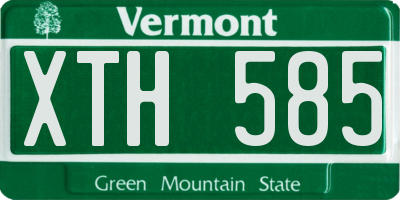 VT license plate XTH585