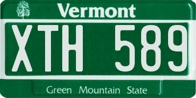 VT license plate XTH589