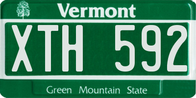 VT license plate XTH592