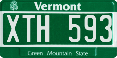 VT license plate XTH593