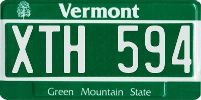 VT license plate XTH594
