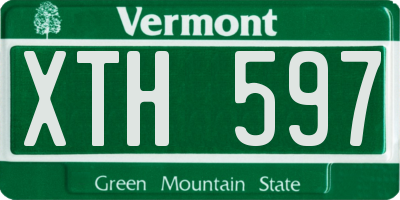 VT license plate XTH597