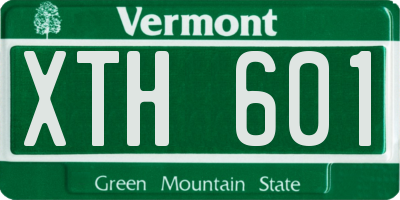 VT license plate XTH601