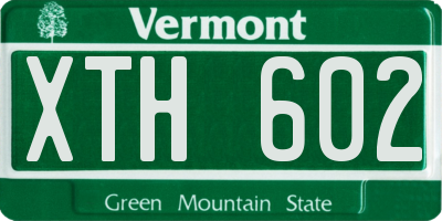 VT license plate XTH602
