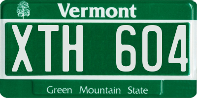 VT license plate XTH604