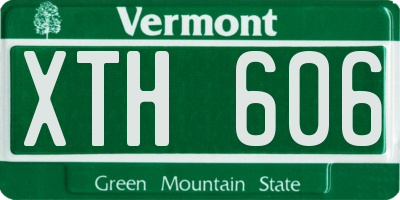 VT license plate XTH606