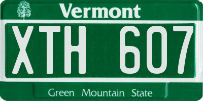 VT license plate XTH607