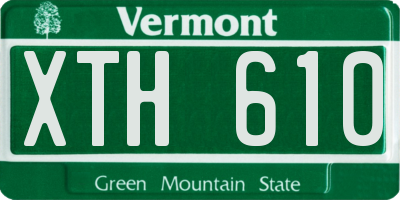 VT license plate XTH610