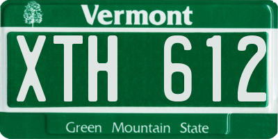 VT license plate XTH612