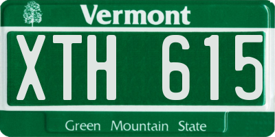 VT license plate XTH615