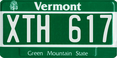 VT license plate XTH617