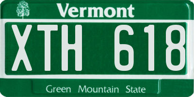 VT license plate XTH618