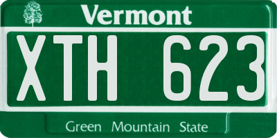 VT license plate XTH623