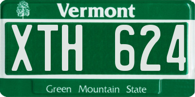 VT license plate XTH624
