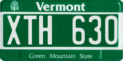 VT license plate XTH630