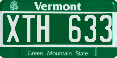 VT license plate XTH633