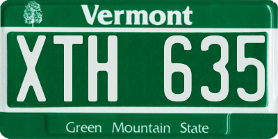 VT license plate XTH635