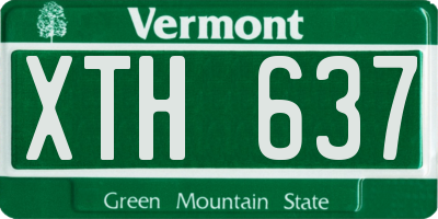 VT license plate XTH637
