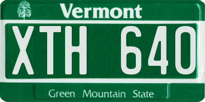 VT license plate XTH640