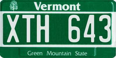 VT license plate XTH643