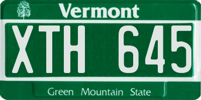 VT license plate XTH645
