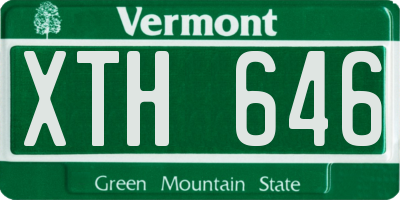 VT license plate XTH646
