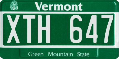 VT license plate XTH647