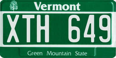 VT license plate XTH649