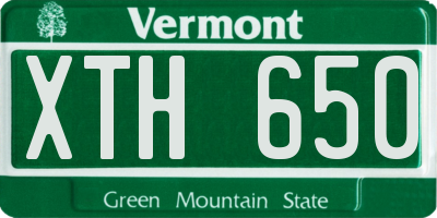 VT license plate XTH650