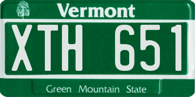 VT license plate XTH651