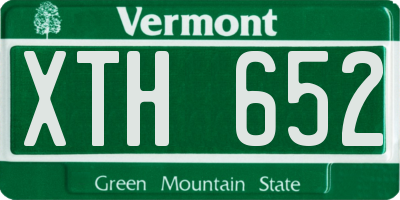 VT license plate XTH652