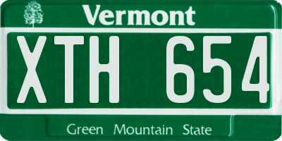 VT license plate XTH654