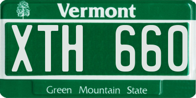 VT license plate XTH660