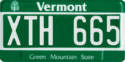 VT license plate XTH665