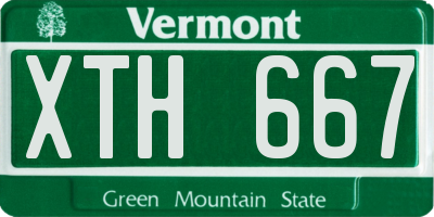VT license plate XTH667