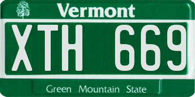 VT license plate XTH669
