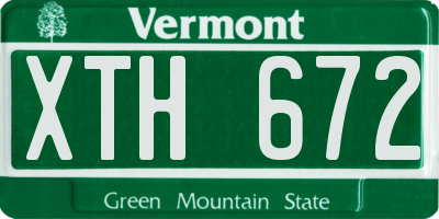VT license plate XTH672